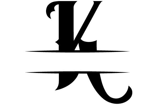 Black Gothic Lettering on White Background