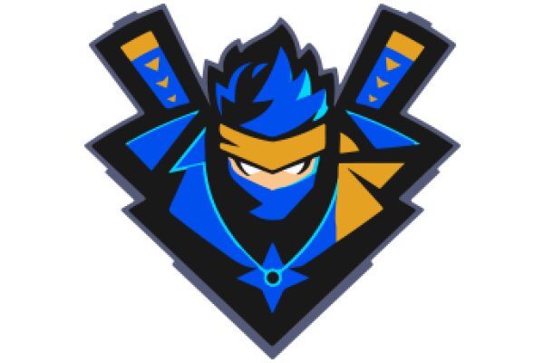 Stylized Anime Character with Blue and Black Color Scheme