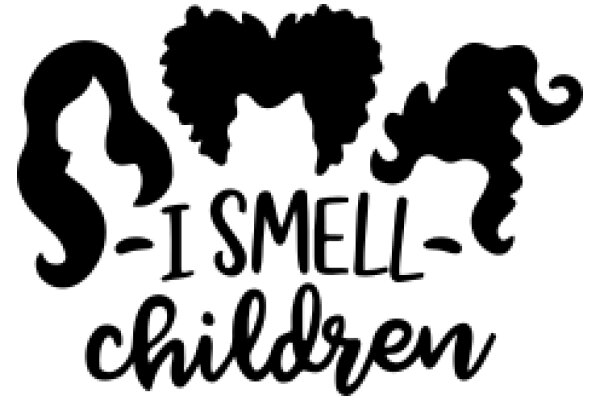A Graphic Design of a Silhouette of a Child's Head with the Text 'I Smell Children' Below It