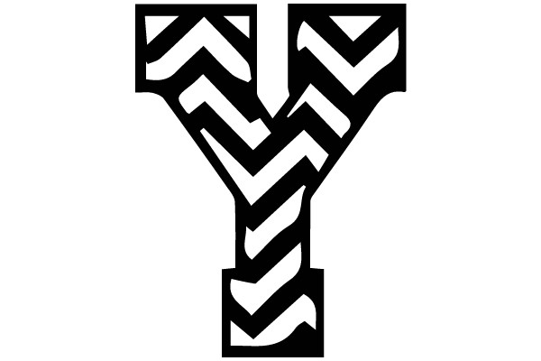 Hypnotic Chevron Pattern on the Letter Y