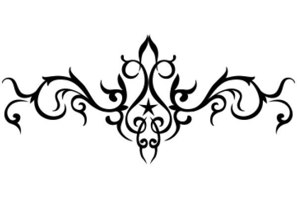 Intricate Black Tattoo Design with Swirling Patterns and a Star at the Center