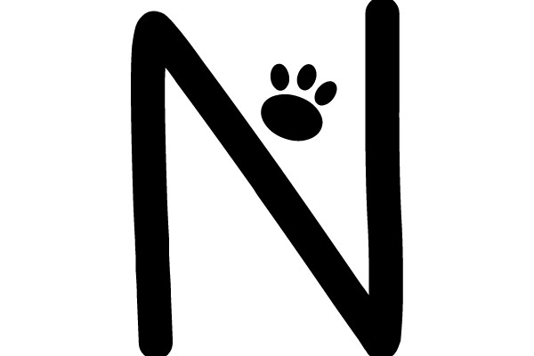 Paw Print on the Letter N