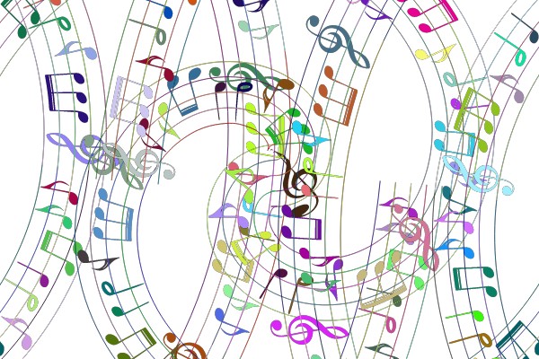Colorful Music Note Spiral