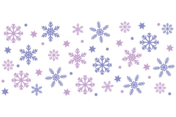 Whimsical Winter Wonderland: A Collection of Purple Snowflakes and Stars