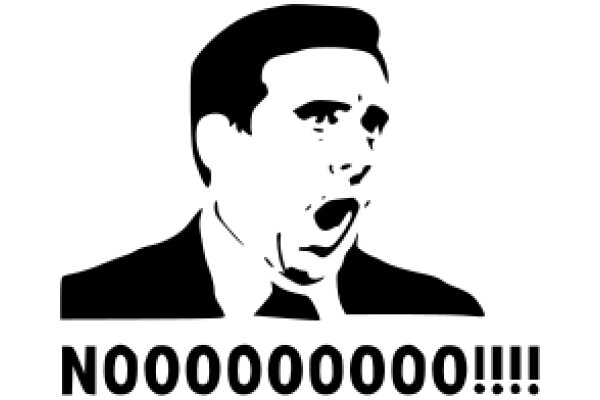 A Silhouette of a Man with a Surprised Expression, Accompanied by the Text 'NOOOOOOOOOOOOOOOOO!!!'