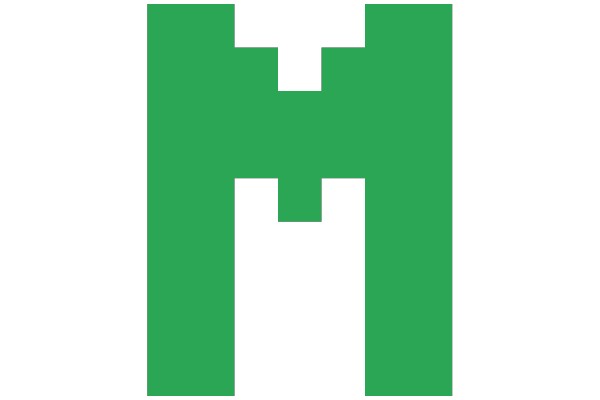 Green and White Letter H