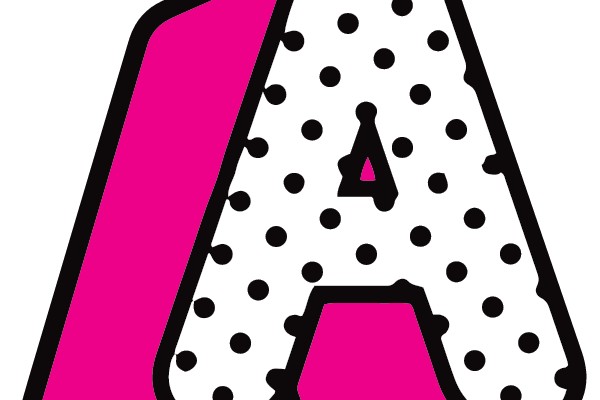 Bold Dotted and Pink Letter A