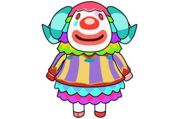Vibrant and Colorful Cartoon Clown Character