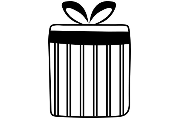 Simplistic Illustration of a Gift Box with a Ribbon and an Apple on Top