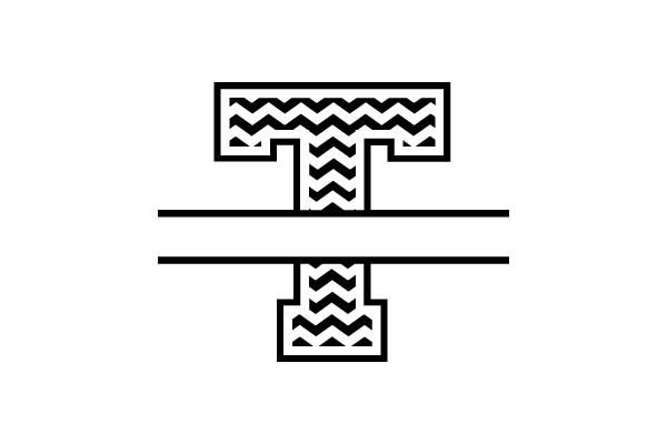 Symmetrical Chevron Pattern T-Shaped Design