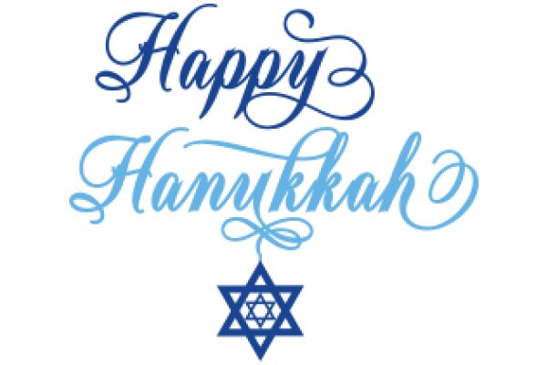 Celebrating the Festive Season: A Graphic Design of the Words 'Happy Hanukkah' and the Star of David