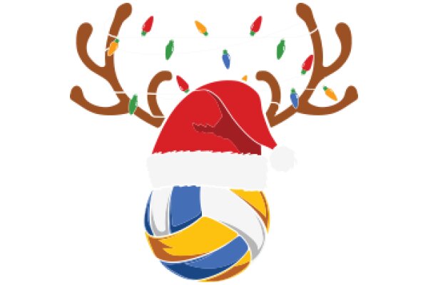 Holiday Cheer: A Festive Volleyball Illustration