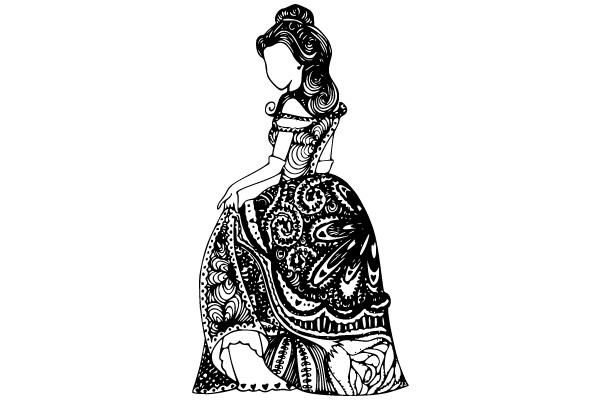 Art Nouveau Elegance: The Intricate Grace of a Victorian Lady