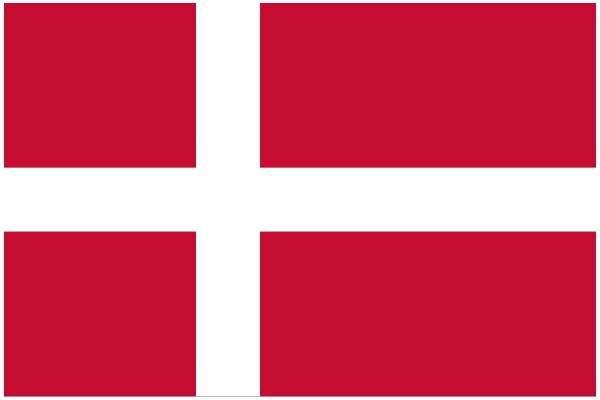 Vivid Red and White Flag with Cross Symbol