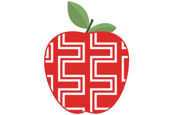Vibrant Red Apple with a Geometric Pattern