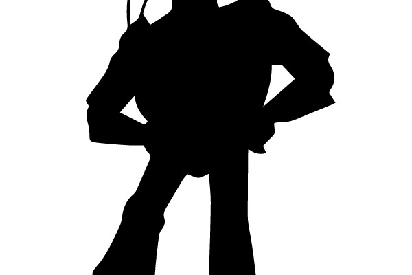 Silhouette of a Character with a Halo and Posing with Hands on Hips