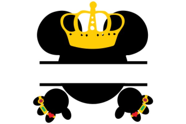 A Playful Illustration of a Character with a Crown and a Heart-Shaped Accessory