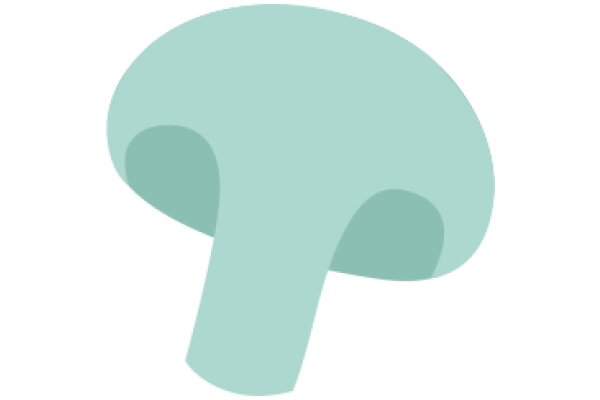 Simplistic Mushroom Icon in a Light Blue Color