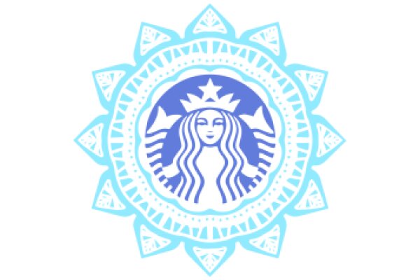 Stylized Starbucks Logo with Blue and White Design