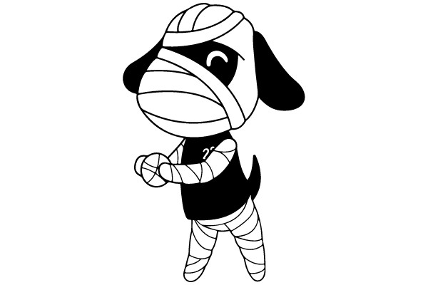 Bandaged Buddy: The Cartoon Canine's Healing Journey