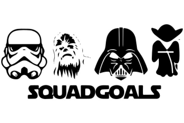 A Collection of Iconic Star Wars Characters and the Word 'Squad Goals' in a Stylish Graphic Design