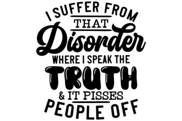 Quotable Quote: Suffering from Disorder, Where I Speak the Truth and It Pisses People Off