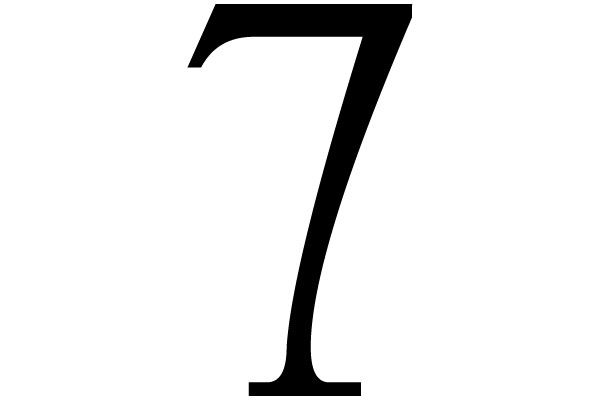 Simple Black Number Seven