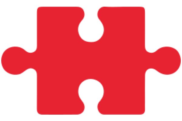 Vibrant Red Puzzle Piece against a White Background