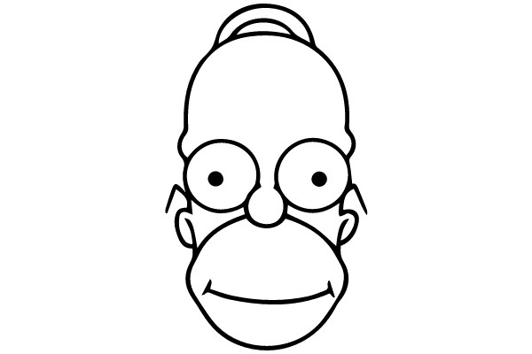 Homer Simpson Face Outline