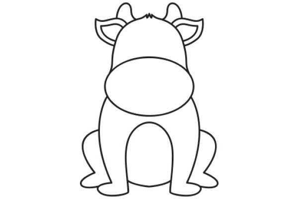 A Simple Line Drawing of a Cow