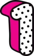 Vibrant and Playful: A Colorful Letter 'I' with a Dot Pattern