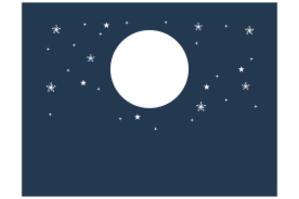 A Night Sky Illustration with a Full Moon and Starry Background