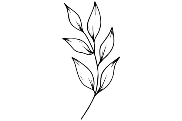 Simplistic Line Drawing of a Plant