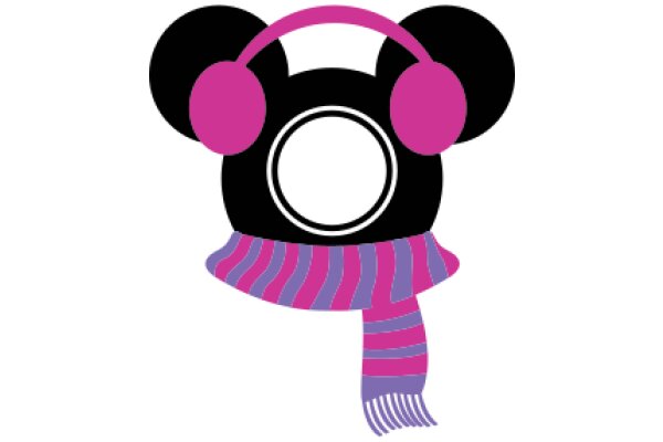 Stylish Mickey Mouse Ear Headphones with a Pink Scarf