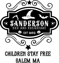 Sanderson Bed and Breakfast: A Halloween-themed advertisement for a cozy stay in Salem, MA.