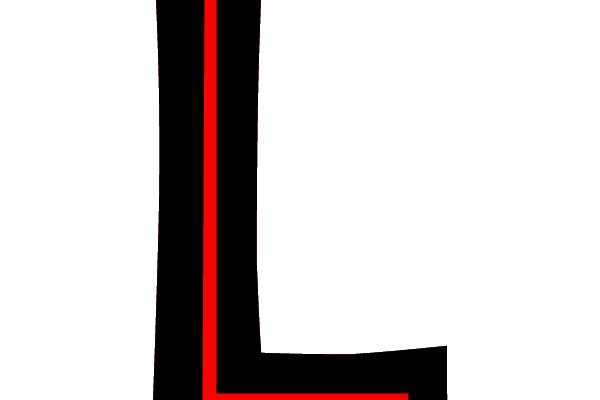 Black and Red Letter L
