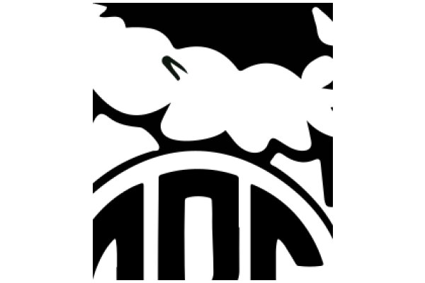 A Silhouette of a House with a Cloud-like Design Above It