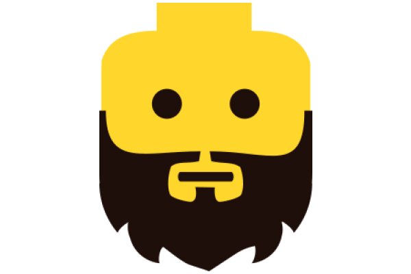 Stylized Icon of a Bearded Man in Yellow and Brown