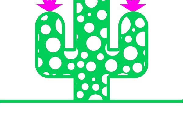 Colorful Desert Cactus Cutout