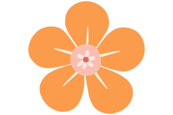 Vibrant Orange Flower with Pink Center