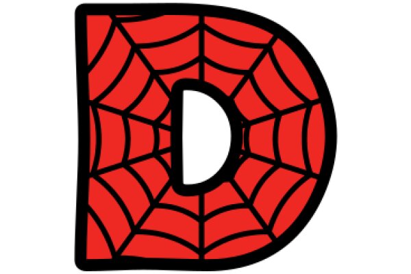 A Simple, Stylized Illustration of a Spider's Web with the Letter 'D' in the Center