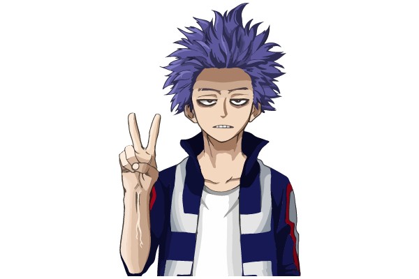 Victory Gesture: The Purple-Haired Champion