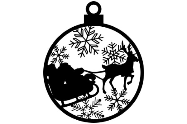 Holiday-Themed Christmas Ornament with Sleigh and Reindeer