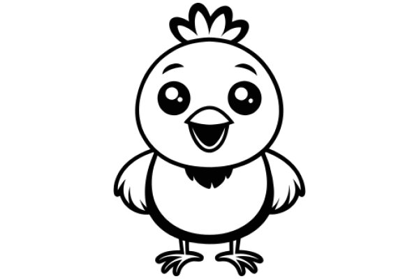 Charming Cartoon Chicken with a Big Smile