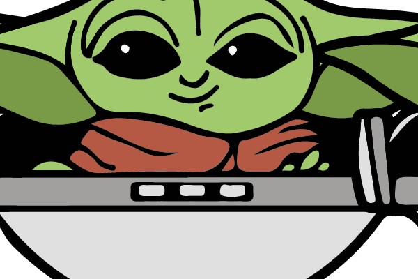 Yoda in a Bowl Clip Art