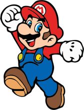 Mario's Energetic Adventure: A Colorful Cartoon Character