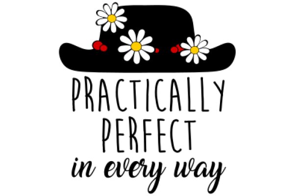 Practically Perfect in Every Way: A Charming Illustration of a Hat with Flowers and a Quote