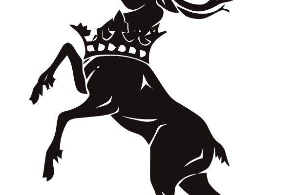 Reindeer Crowned and Stagging