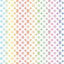 Vibrant Pattern of Colorful Louis Vuitton Logos