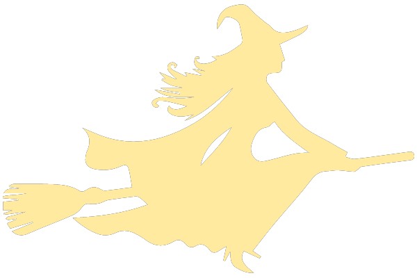 Halloween Witch on Broomstick